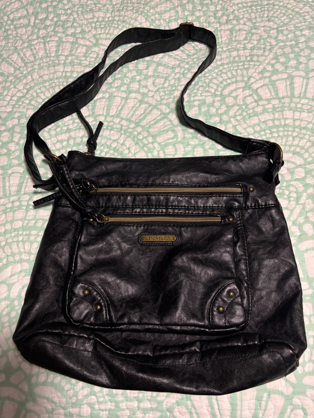 Stone & Co. Black Crossbody Bag with Zip Pockets